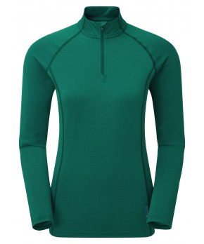Montane FEM DART THERMO ZIP NECK-WAKAME GREEN-36 dámské triko dlouhý ruk. zelené