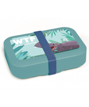 DBP box na svačinu střední s gumičkou WTF Hroch petrolej