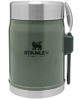 STANLEY Termoska jídelní se lžící/vidličkou The Legendary Classic Food Jar 400 ml/14oz Hammertone Green
