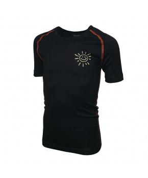 Duras Péťa dětské tričko kr. rukáv merino sluníčko/černá+červený šev Duras Péťa dětské tričko kr. rukáv merino sluníčko/černá+červený šev
