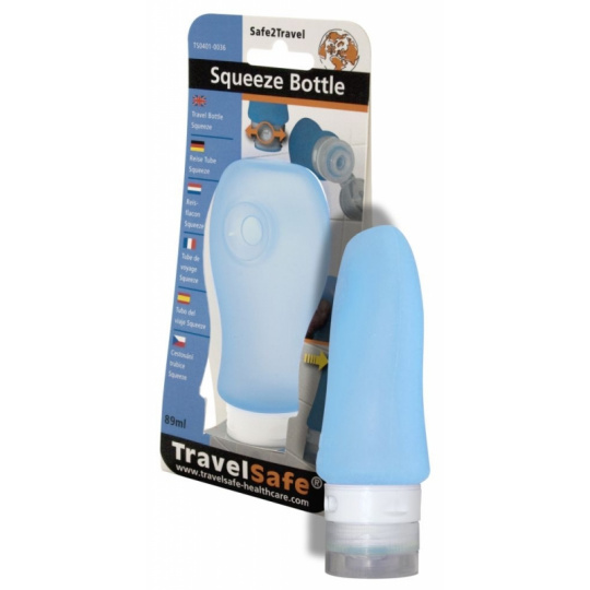 TravelSafe mačkací dávkovací lahev Squeeze Bottle modrá