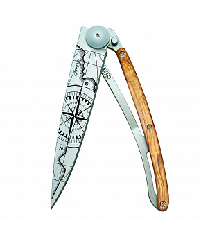 Kapesní nůž Deejo 1CB054 Tattoo 37g olive wood Terra Incognita
