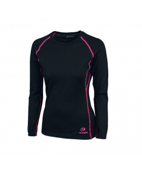 Duras Romana dámské triko merino dlouhý rukáv černá+růžový šev Duras Romana dámské triko merino dlouhý rukáv černá+růžový šev