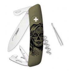 Swiza kapesní nůž D03 Girls Skull olive