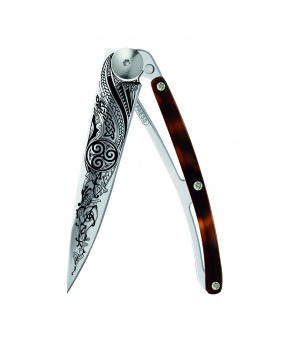 Kapesní nůž Deejo 1AC106 Tattoo Mirror 37g ambered turtle Celtic Kapesní nůž Deejo 1AC106 Tattoo Mirror 37g ambered turtle Celtic