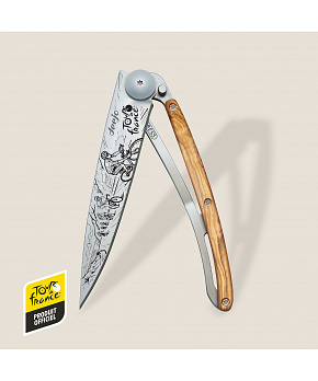 Kapesní nůž Deejo 1CBTDF001 Tattoo 37g olive wood Tour de France Bunch