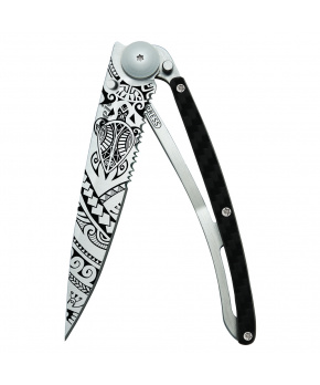 Kapesní nůž Deejo 1CC539 Tattoo Serration 37g carbon fiber Polynesian Kapesní nůž Deejo 1CC539 Tattoo Serration 37g carbon fiber Polynesian