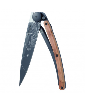 Kapesní nůž Deejo 1GB121 Tattoo Black 37g juniper wood Trout