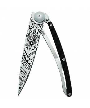 Kapesní nůž Deejo 1CC539 Tattoo Serration 37g carbon fiber Polynesian