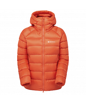 Montane FEM ANTI-FREEZE XT HOODIE-TIGERLILY-UK12/M dámská bunda oranžová