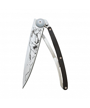 Kapesní nůž Deejo 1CB072 Tattoo 37g ebony wood Bull