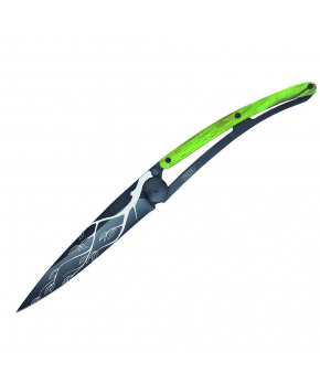 Kapesní nůž Deejo 1GB147 Tattoo Black 37g green beech Tree