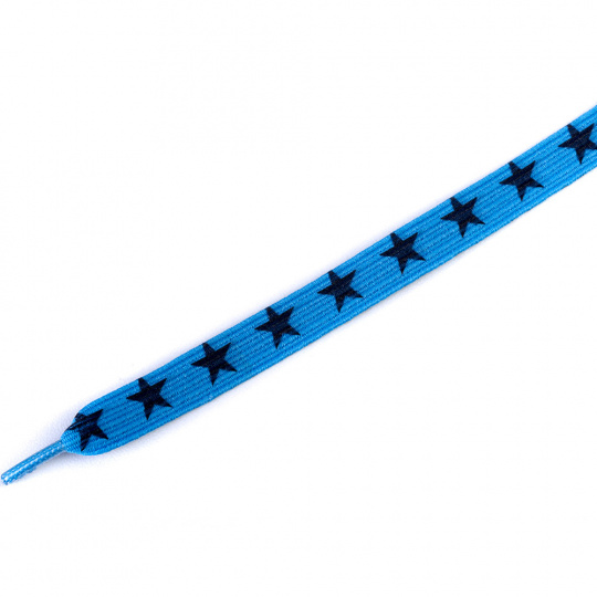 Tobby tkaničky dětské elastické stars black/aqua