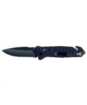 CAC S200 FRENCH ARMY KNIFE BLUE BLADE Textured PA6 Blue Handle -Pouch - Fork  Rounded Tip