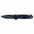 CAC S200 FRENCH ARMY KNIFE BLUE BLADE Textured PA6 Blue Handle -Pouch - Fork  Rounded Tip
