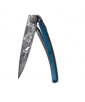 Kapesní nůž Deejo 1GB167 Tattoo Black 37g blue beech Van Life