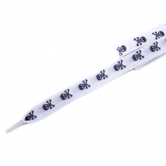Tobby tkaničky dětské elastické skull black/white