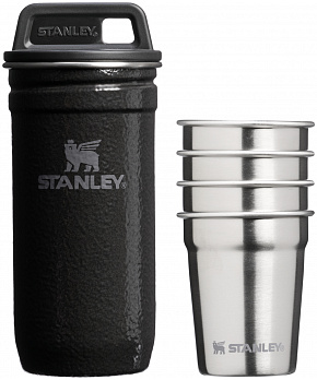 STANLEY Set 4 kusů nerez panáků The Pre-Party Shot Glass Set Hammertone Black