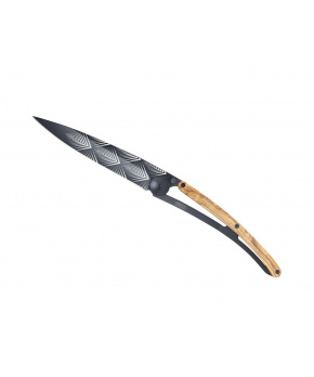 Zavírací nůž Deejo 3GB105 Tattoo Giant Black 390g olive Art Déco