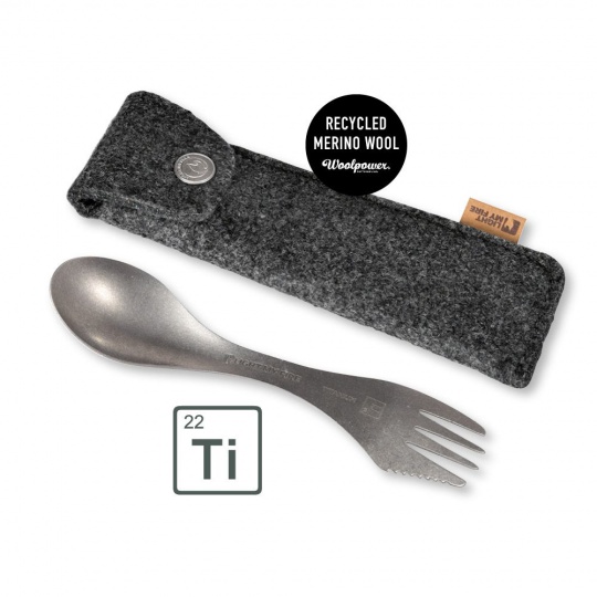 Příbor Light My Fire Spork Titanium in Merinowool Case