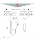 Titanová karabina Keith 60 mm - klíč