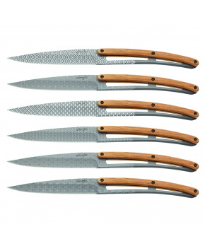 Deejo 2FB013 sada 6 příborových nožů, matný povrch, olivové dřevo, design Geometry Deejo 2FB013 sada 6 příborových nožů, matný povrch, olivové dřevo, design Geometry