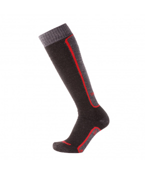 Duras Sevan merino anthracite-red zimní podkolenky