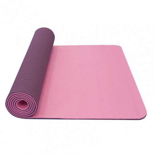 Yate Yoga Mat Dvouvrstvá TPE 6 mm růžová/fialová