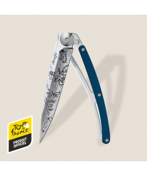 Kapesní nůž Deejo 1AMTDF002 Tattoo Mirror 37g blue aluminium Tour de France Bunch limitovaná edice Kapesní nůž Deejo 1AMTDF002 Tattoo Mirror 37g blue aluminium Tour de France Bunch limitovaná edice