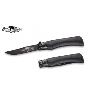 Kapesní nůž Antonini OldBear 9303/23_MNN černá nerezová čepel s PTFE,černá dřevěna rukojeť