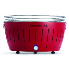 LotusGrill XL Red + ZDARMA 1kg dřevěného uhlí LotusGrill + ZDARMA gelový podpalovač LotusGrill + ZDARMA grilovací kleště LotusGrill