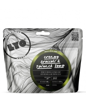 Lyofood Krémová brokolicová polévka se špenátem, mozzarellou a dýňovými semínky