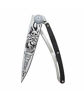 Kapesní nůž Deejo 1CB018 Tattoo 37g ebony wood Biker