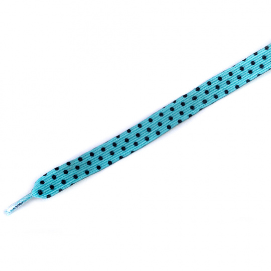 Tobby tkaničky dětské elastické dots black on turquoise
