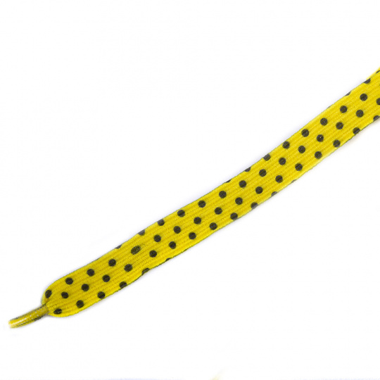 Tobby tkaničky dětské elastické dots black on yellow