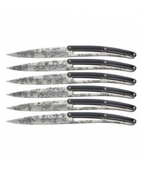 Deejo 2AS021 sada 6 příborových nožů, lesklá čepel, paperstone, design Toile de Jouy Deejo 2AS021 sada 6 příborových nožů, lesklá čepel, paperstone, design Toile de Jouy