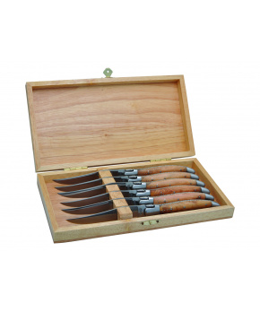Sada 6ks steakových nožů Laguiole DUB124 čepel nerezová ocel,rukojeť jalovcové dřevo Sada 6ks steakových nožů Laguiole DUB124 čepel nerezová ocel,rukojeť jalovcové dřevo