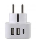 Cestovní Adaptér  Lifeventure World to Europe Travel Adaptor with USB (& USB C)