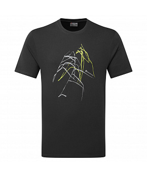 Montane ABSTRACT MOUNTAIN T-SHIRT-MIDNIGHT GREY-XXL pánské triko tmavě šedé