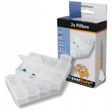 TravelSafe sada dávkovačů na léky Pillbox