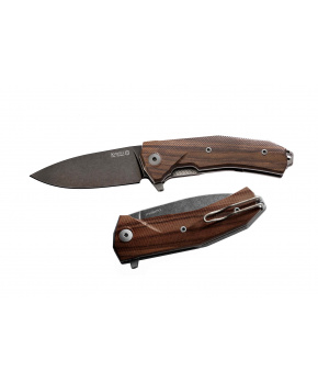 Kapesní nůž LionSteel KUR BST ocel Sleipner s PVD+Stone washed, rukojeť dřevo santos