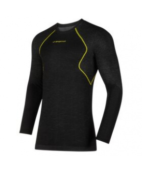Triko dlouhý rukáv La Sportiva Wool40 Aero Longsleeve M Black/Yellow Triko dlouhý rukáv La Sportiva Wool40 Aero Longsleeve M Black/Yellow