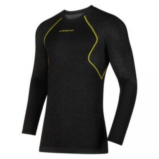 Triko dlouhý rukáv La Sportiva Wool40 Aero Longsleeve M Black/Yellow