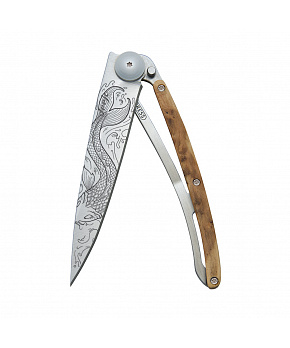 Kapesní nůž Deejo 1CB015 Tattoo 37g  juniper wood Fish