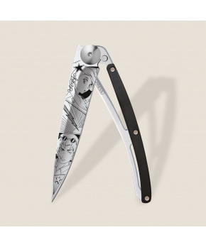 Kapesní nůž Deejo 1AB112 Tattoo Mirror 37g ebony wood Manga Art