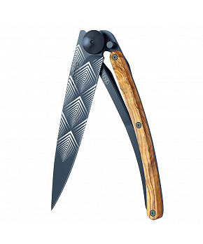 Zavírací nůž Deejo 3GB105 Tattoo Giant Black 390g olive Art Déco