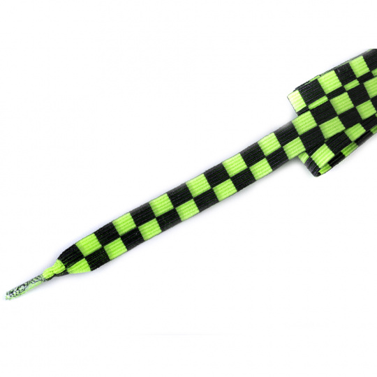 Tobby tkaničky dětské elastické chess black-neon yellow