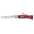 Nůž Opinel VRN°08 Inox Garnet + kožený provázek