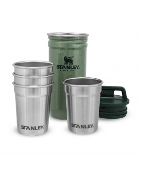 STANLEY Set 4 kusů nerez panáků The Pre-Party Shot Glass Set Hammertone Green
