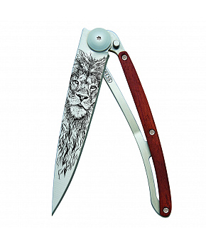 Kapesní nůž Deejo 1CB056 Tattoo 37g coralwood Lion
